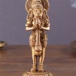 Brass Hanuman in Anjali Namaskar Mudra 4" | Spiritual Symbol of Humility, Devotion & Prayer | Intricate Craftsmanship | 270g Compact Idol | Home Altar Decor